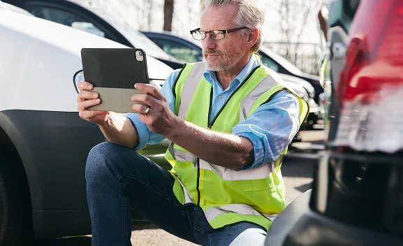 adjuster working outside