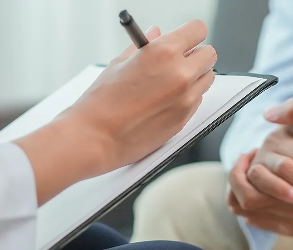 writing on a clipboard